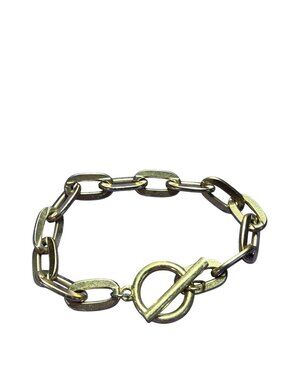 Goldtone Chain Bracelet Toggle Clasp 6.5 inches Long
